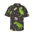 thumbnail image 3 of Picia Dinosaur Skeleton Gentle Cotton Regular Fit Short Sleeve Casual Hawaiian Shirt for Men-Medium, 3 of 9