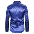 thumbnail image 4 of pstuiky Shirts for Men, Men Long Sleeve V-Neck Print Long Sleeve Shirts for Women Classic Fit Soft and Comfortable Plus Size Blouses for Boy Dress Shirt Hot Prices Blue L, 4 of 4