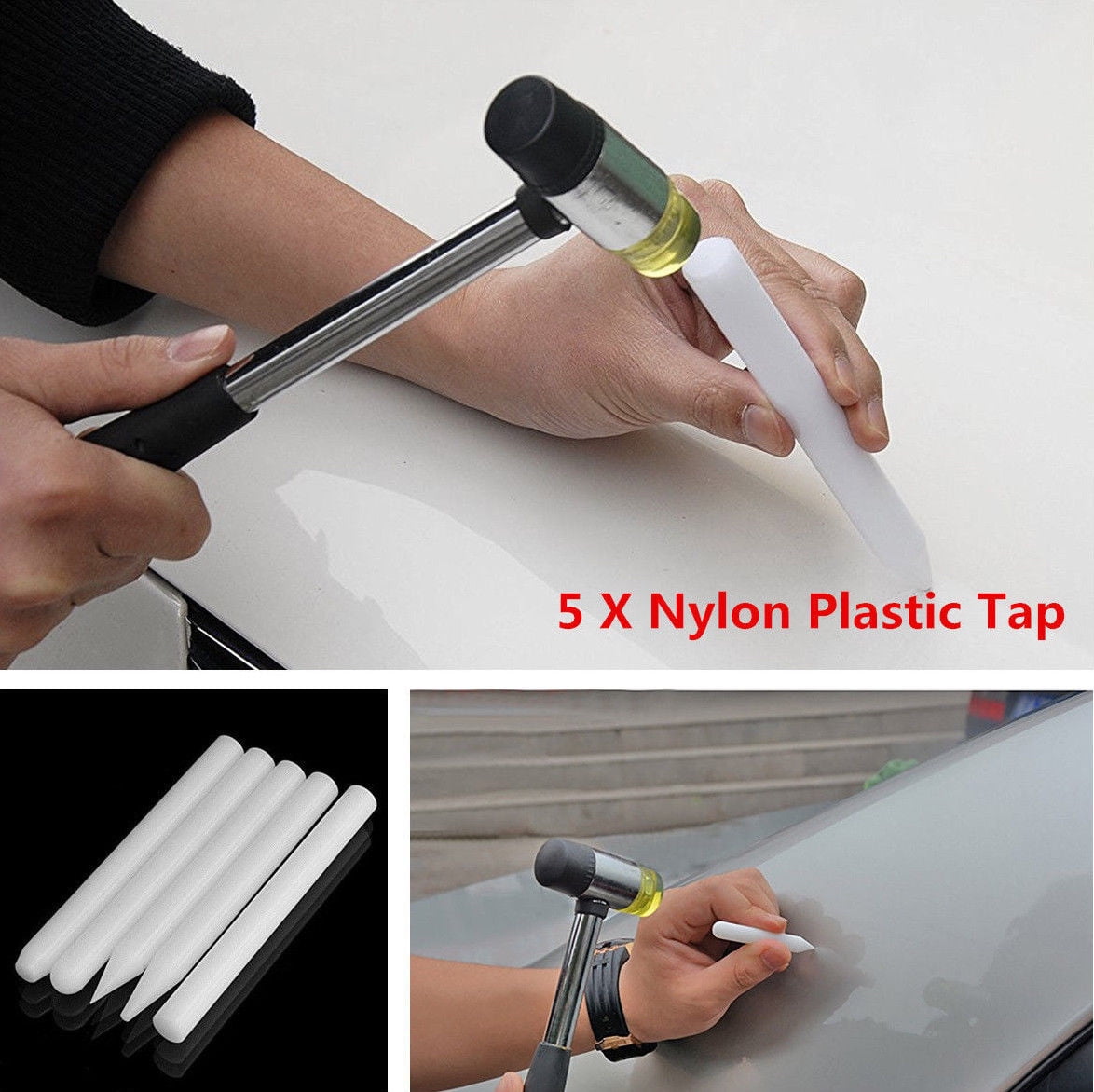 Paintless Dent Repair Removal Tools Tap Down Kits w/ Rubber Hammer Mini