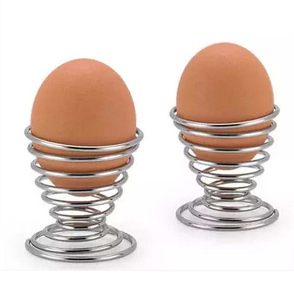 5PCS Metal Egg Cup Spiral Hard Boiled Spring Holder Egg Cups Kitchen Breakfast