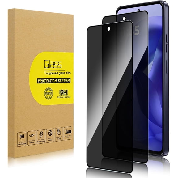 2 Pack Privacy Screen Protector for Motorola Moto G Stylus 2025 [Anti-Spy Tempered Glass], Ultra HD, Anti-Scratch, Bubble-Free, Easy Install 9H Protective Glass for G Stylus 2025