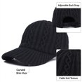 thumbnail image 4 of VONCOS Women Cable Knit Baseball Cap for Women Thick Warm Fall Winter Knitted Hat with Adjustable Strap for Daily Outdoor Use, 4 of 4