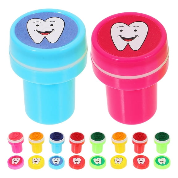 FRCOLOR 10pcs Children Teeth Stampers Toddlers Stamp Set Adorable Teeth Stampers Kids Encouragement Ink Stampers Lovely Pattern Stampers Portable Stamps Party Favors