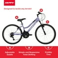 thumbnail image 4 of Huffy 24" Rock Creek Mountain Bike, Fits Riders 4'8" - 5'8", Purple, Adult, Women's, 4 of 13