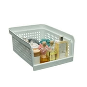 Mainstays Open-Front Stackable Closet Storage Organizer Bin with Breathable Holes, White Plastic
