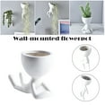thumbnail image 2 of CAROOTU Resin Plant Pot Human Shaped Succulent Planter Plant Container Wall/Desktop, 2 of 6