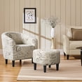 thumbnail image 3 of Alden Design Contemporary Upholstered Club Accent Chair with Ottoman for Bedroom Living Room, Letter Print, 3 of 10