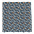 thumbnail image 2 of Ambesonne Leaf Print Shower Curtain, Modern Boho Leaves Motif, 69"Wx75"L, Purpleblue Orange and Blue, 2 of 4