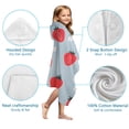 thumbnail image 7 of Strawberry Plants Fruit Flower Hooded Bath Towel，50"x30" for Ages 3 To 12 Kids, Quick Dry Lightweight Soft Microfiber Hood Beach Towel Cover Up for Kids, 7 of 7