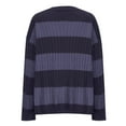 thumbnail image 4 of Women's Multicolor Striped V-Neck Long Sleeve Cable Knit Loose Fit Sweater Top, 4 of 5