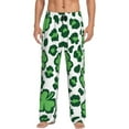 thumbnail image 2 of Kdxio Leopard print St. Patrick's Day Print Men's Sleep Pajama Pant Lounge Pants with Pockets, 2 of 8