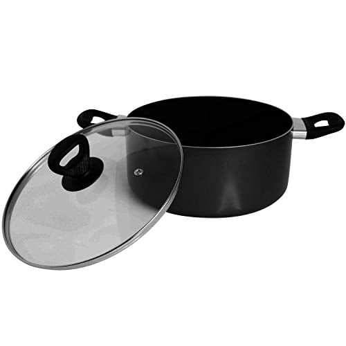 8-Quart Black Groupe SEB 2100043299 Mirro 47008 Get A Grip Nonstick Stockpot with Glass Lid Cover Cookware 