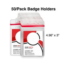 Staples Vertical Sealable ID Badge Holders 5" x 3" Vinyl Clear 150/Carton 51923VS