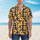 thumbnail image 2 of Balery Vintage Black White Plaid Sunflowe Camisas hawaianas de manga corta para hombre, camisas playeras de corte holgado, camisas de vacaciones con botones,XX-Large, 2 of 7