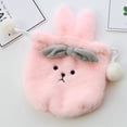 thumbnail image 2 of Cute Women Girls Plush Rabbit Cosmetic Makeup Case Drawstring Toiletry Bag, 2 of 2