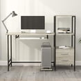 thumbnail image 6 of Mecor Computer Desk with 2 Drawers, Modern Writing Desk with Bookshelf, PC Laptop Study Table Workstation for Home (Oak Grey), 6 of 6