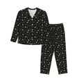 thumbnail image 1 of Balery Pine Cone Woodland Pattern Conjunto de Pijama con Estampado para Mujer, Conjunto de Dos Piezas con Manga Larga, Ropa de Dormir Suave con Bolsillos, Pijamas Cómodos-Large, 1 of 7