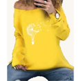 thumbnail image 1 of Camiseta túnica con estampado de diente de león de manga larga para mujer, camisetas holgadas informales de talla grande para otoño, 1 of 2