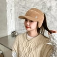 thumbnail image 3 of Women Winter Knitted Hat with Long Brim Thick Windproof Empty Top Ear Keep Warm Beanie Elastic Outdoor Cap Outdoor Peaked Beanie, 3 of 8