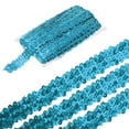 thumbnail image 1 of Unique Bargains 11 Yards 1.2 Inch Elastic Sequins Trim 3 Row Flat Sequin Strip Sequins Fabric Ribbon for Sewing Lake Blue, 1 of 5
