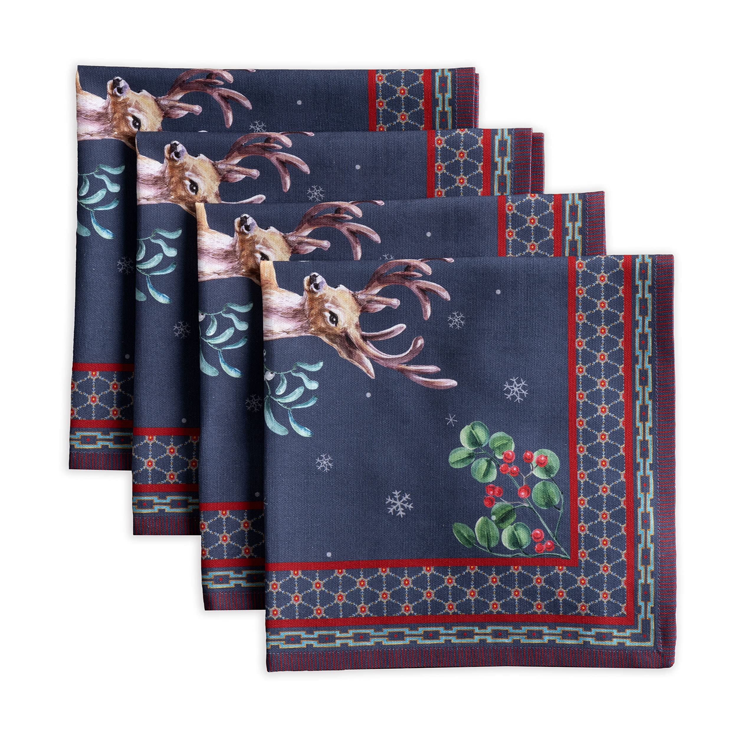 Hand-printed table napkins- Set of 6- Anya Amethyst – Wildflowerblue