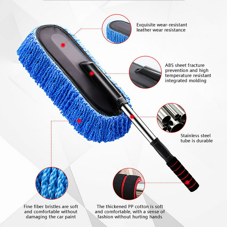TERGAYEE Car Duster Exterior Scratch Free,Extendable Long Handle Microfiber Car  Duster Exterior Scratch Free Car Cleaning Tool,Duster for car Cleaning 