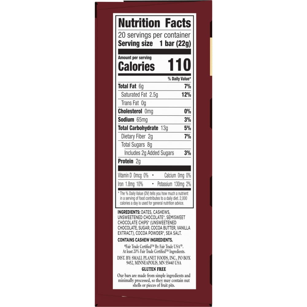 Larabar Minis Double Dark Chocolate Nut bars 20 ct / 0.78 oz - 5 Pack