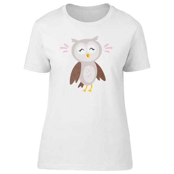 Cute Happy Owl Cartoon Tee Women's -Image by Shutterstock