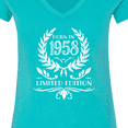 thumbnail image 4 of Inktastic Born in 1958 Limited Edition Women's V-Neck T-Shirt, 4 of 5
