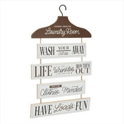 Lessons from The Laundry Room Sign Funny Hanging Wooden Wall Plaque, Cute Laundry Room Dcor and Accessories for Bathroom, Farmhouse-Style Home Decor (5 Pieces, 12x20 in)