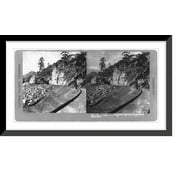 Historic Framed Print, Miller's Bluffs, near Crystal Lake. Old Man Mountain in distance, 17-7/8" x 21-7/8"