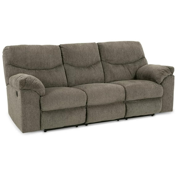Signature Design by Ashley Alphons Fabric & Wood Reclining Sofa in Gray
