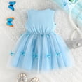 thumbnail image 3 of Douhoow Butterfly Tulle Dress for Toddler Baby Girl Princess Dress 0-4 Years Kid Summer Ruffle Sleeveless Tutu Party Dress, 3 of 8