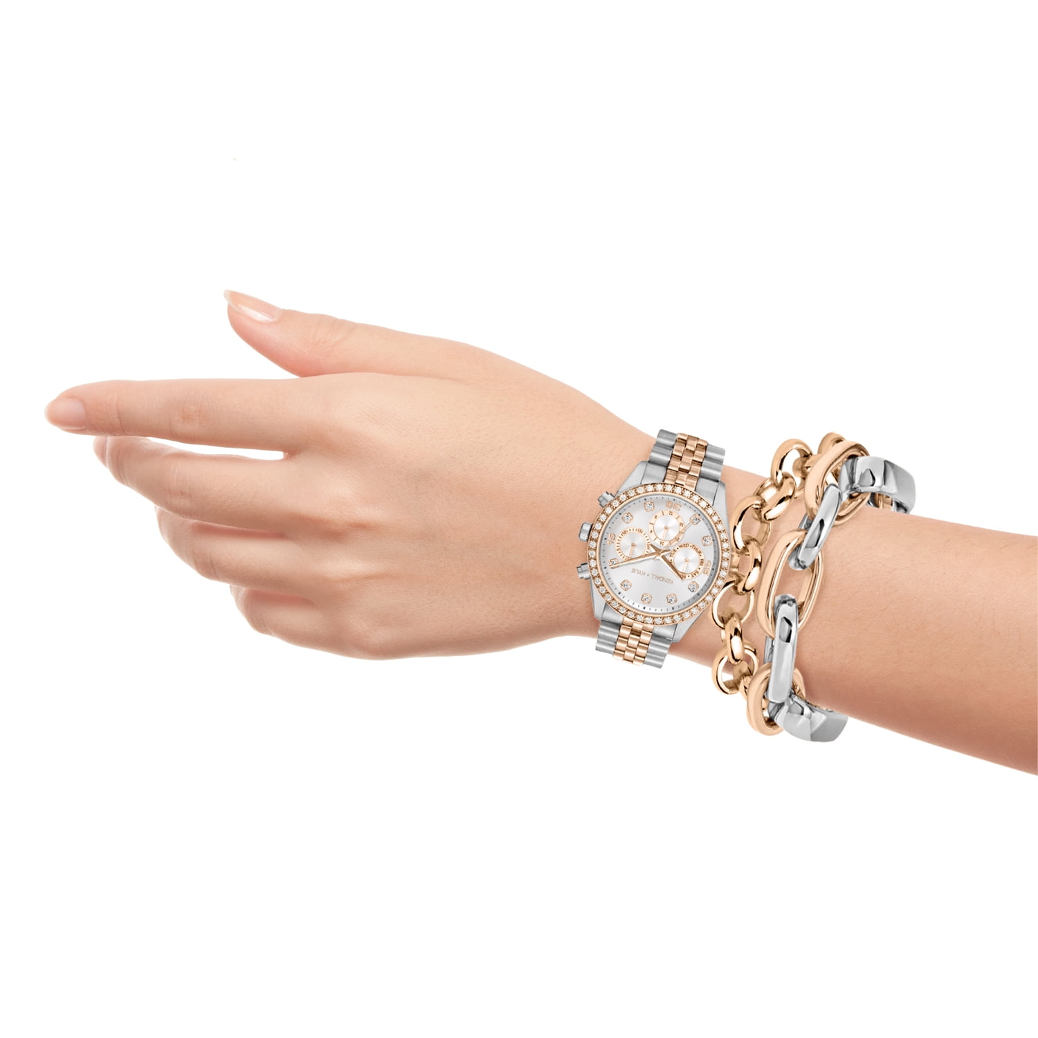 Kendall + Kylie Quartz Movement Rosegold/Silver Metal Strap Analog Watch and Matching Bracelets