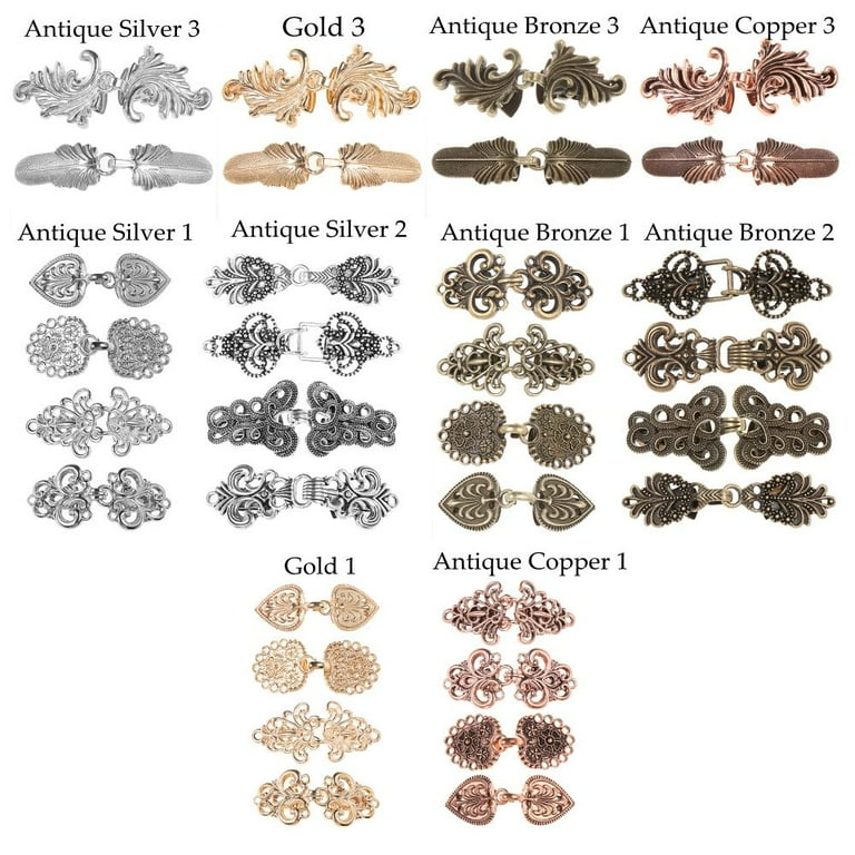 Vintage Sweater Clips For Women - Set Of 4 Bronze Shawl Pins, Dress & Cardigan Clip Back Cinch Brooches