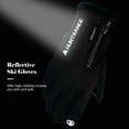 thumbnail image 2 of Guantes de esquí táctiles negros XXL, impermeables y reflectantes con cremallera, ideales para ciclismo y clima frío., 2 of 6