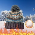 thumbnail image 2 of Nooxsoe Women's Pom Hats Comfortable Soft Thick Stretchy Knitted Winter Knitted Hat Thick Knitted Hat with Pom Beanie Hat Beanie Knit Hat Warm Knit Cuffed Caps Women Hat Gray a, 2 of 4