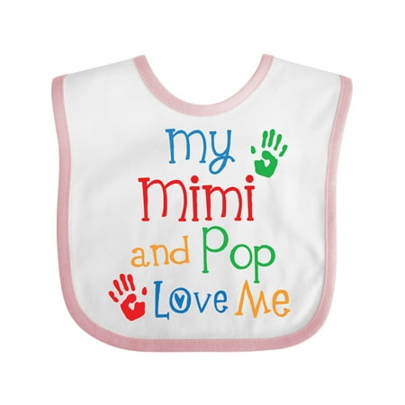 

Inktastic Mimi and Pop Love Me Grandchild Gift Baby Boy or Baby Girl Bib