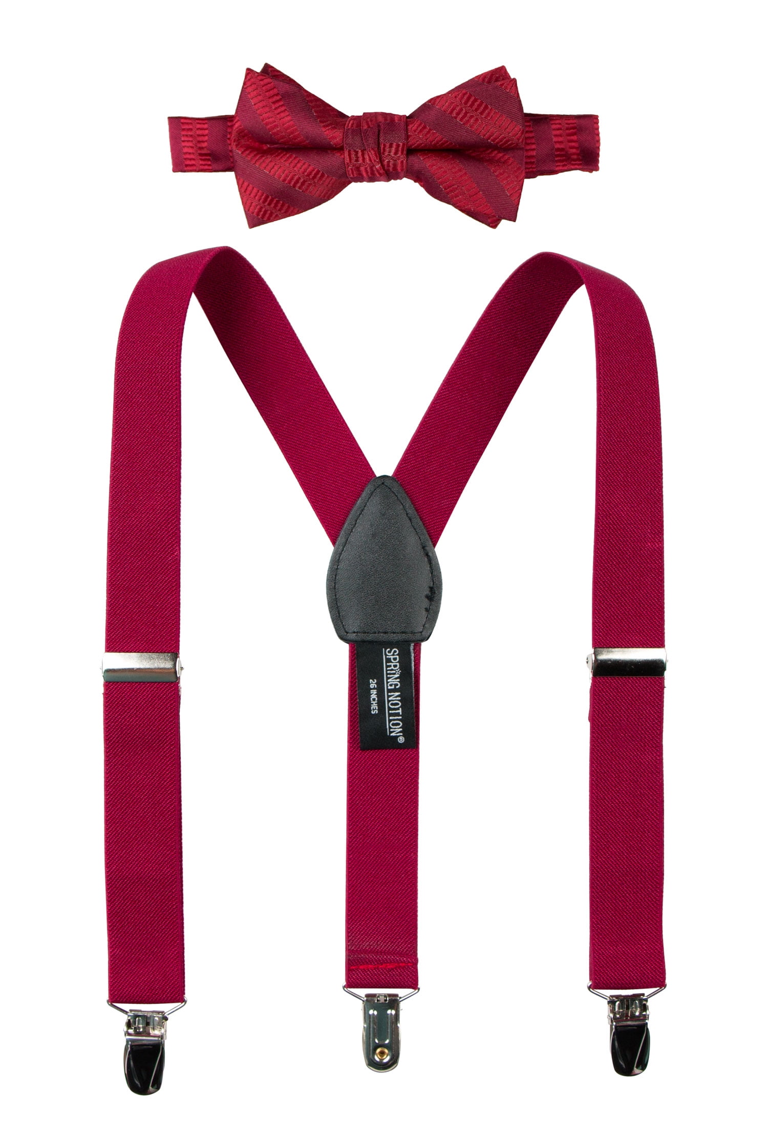 Spring Notion Boys' Woven Bow Tie and Suspender Set Red S