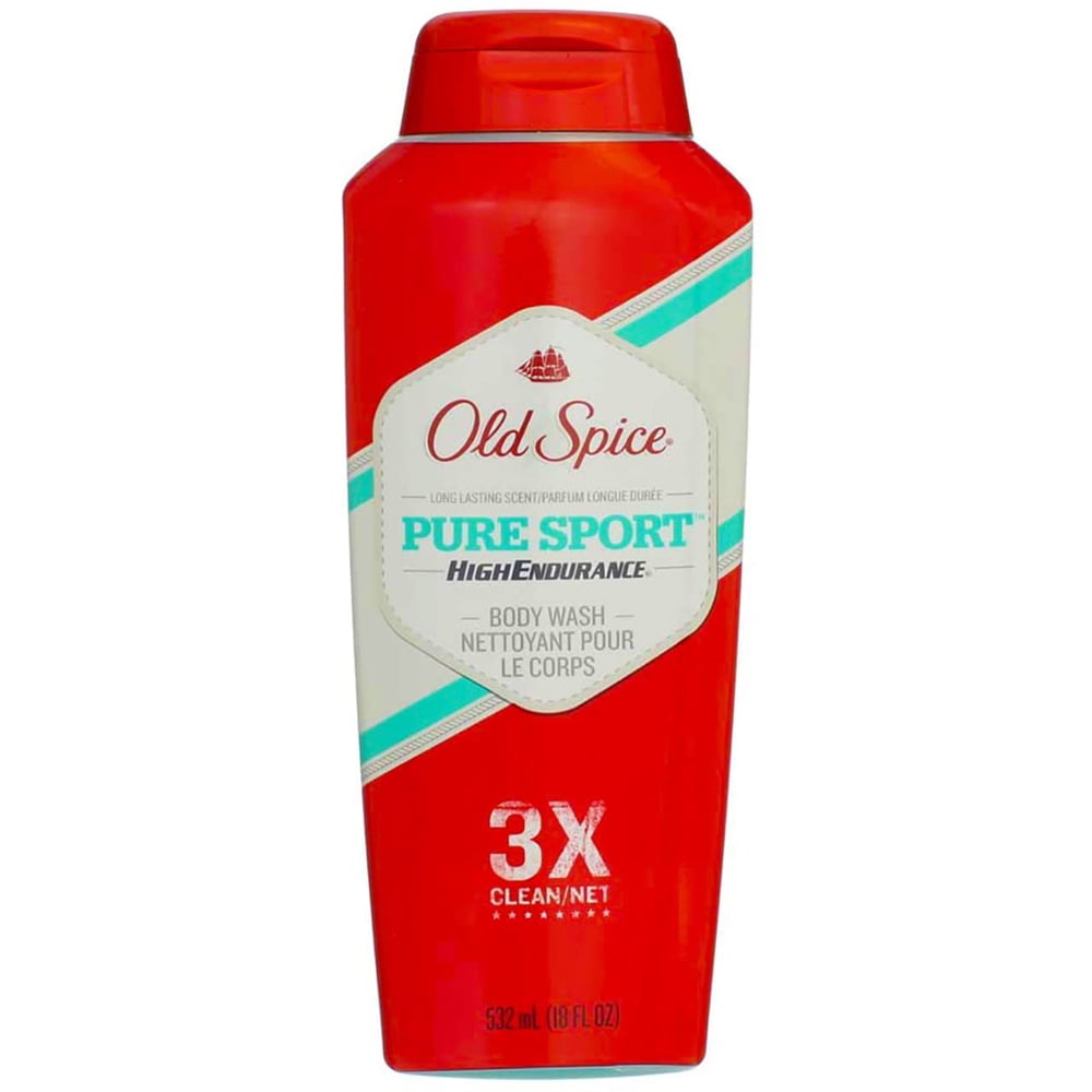 Old Spice High Endurance Body Wash for Men, Pure Sport Scent, 18 FL OZ (532 mL)