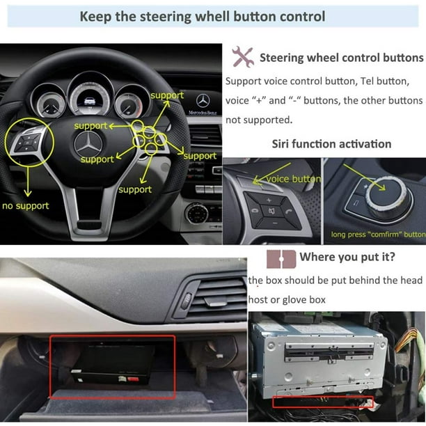 Road Top Wireless Carplay Retrofit Kit Decoder for Mercedes Benz