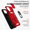 thumbnail image 4 of For iPhone 14 - Gold Armoured Case With Ring Holder Stand Camera Shutter, 4 of 9