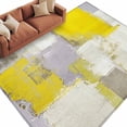 thumbnail image 2 of Yellow Area Rug 5x8 FT, Non Slip Bedroom Throw Carpet, Modern Geometric Grey Oil Painting Abstract Washable Soft Floor Carpet Non-Shedding Rug for Living Room Nursery Dorm Office, 2 of 9