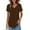 Brown, variant on Holzkary Women's Short Sleeve Tunic Tops Summer V Neck Shirts Casual Fashion Basic Tees Curved Hem Tops A L