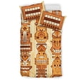 thumbnail image 1 of Juego de cama con estampado vertical naranja Tiki, 1 of 5