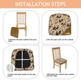 thumbnail image 4 of Beige Chicken Folk Pattern Seat Covers for Dining Room Chairs Set Of 4,Stretch Printed Washable Chair Seat Cover with Elastic Ties and Button,Removable Waterproof Couch Cushion Covers, 4 of 6