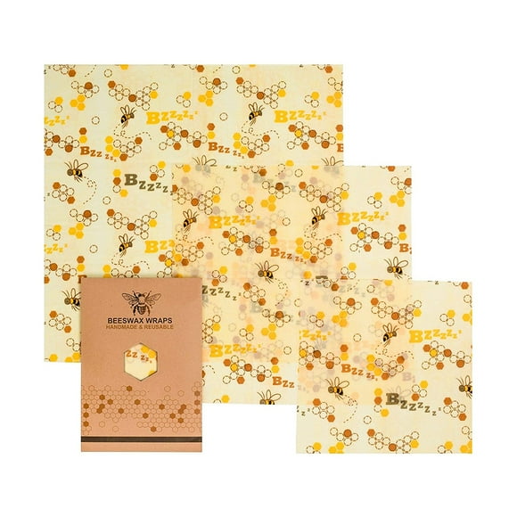 3Pcs Reusable Beeswax Food Wrap Beeswax Wrap Eco Friendly Organic,