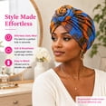 thumbnail image 2 of African Head wrap Headbands for Women Turbans Hair Wraps Headband Pre-Tied Pattern Bonnet Turban Knot Beanie Cover Head wrap Hat 4 PCS, 2 of 7