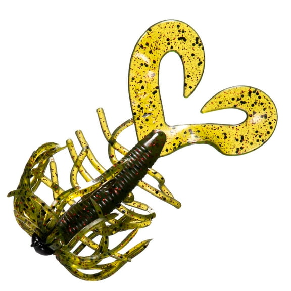 Arkie Lures Salty Crawlin' Grub Plastic Jig, Color Watermelon Black/Red