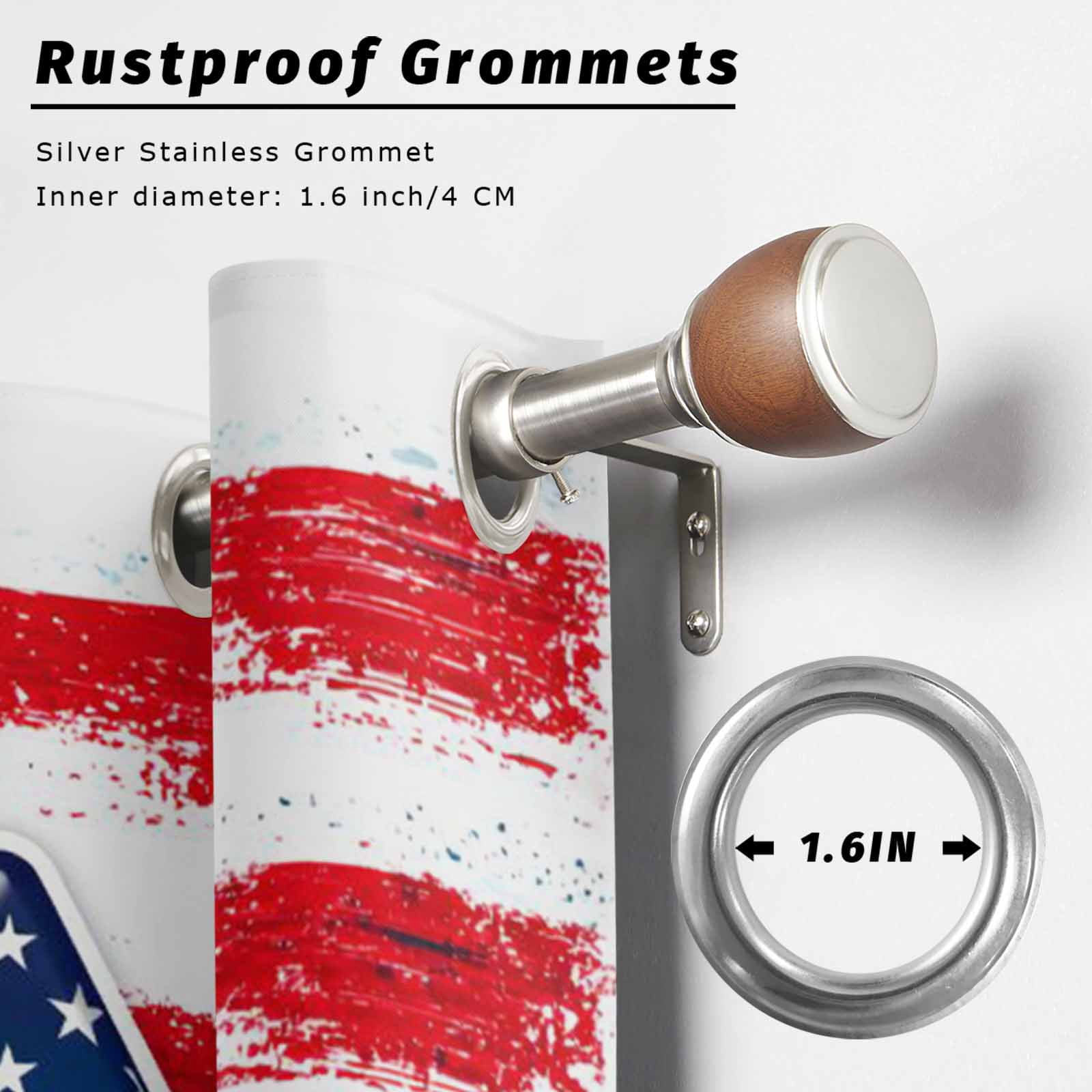 250 Anniversary Outdoor Curtains for Patio, American Flag Fireworks Star Red Strip Sunshade Privacy Drapes Grommet Waterproof Outside Curtains for Porch/Cabana/Balcony 54"x 108", 1 Panel